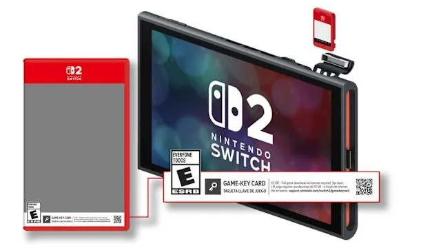 Los juegos de primera parte para Nintendo Switch 2 no utilizarán tarjetas de clave de juego